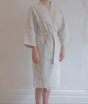 Organic hemp robe. Neutral. Yukata. Natural. Sustainable. Biodegradeable 