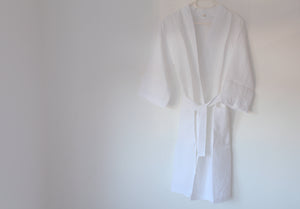 Organic hemp robe. White. Yukata. Natural. Sustainable. Biodegradeable 
