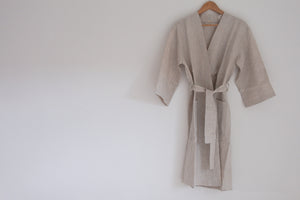 Organic hemp robe. Neutral. Yukata. Natural. Sustainable. Biodegradeable 