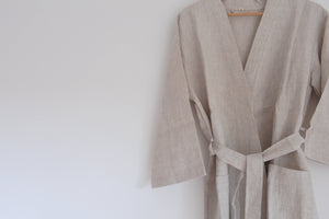 Organic hemp robe. Neutral. Yukata. Natural. Sustainable. Biodegradeable 