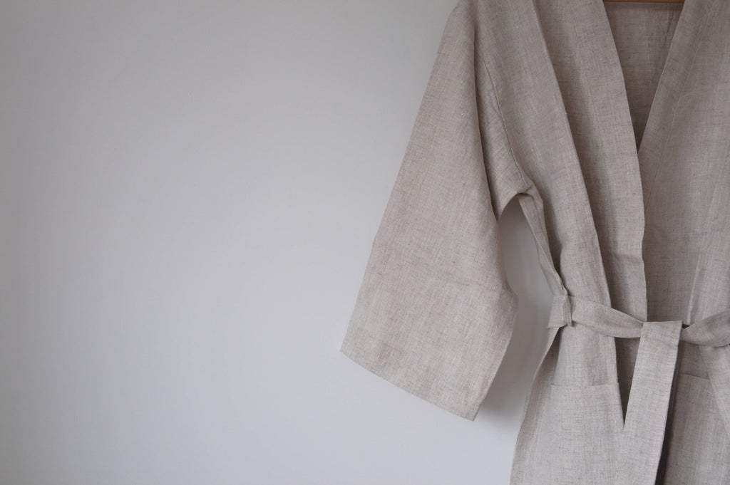 Organic hemp robe. Neutral. Yukata. Natural. Sustainable. Biodegradeable 