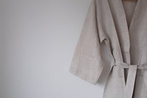 Open image in slideshow, Organic hemp robe. Neutral. Yukata. Natural. Sustainable. Biodegradeable 
